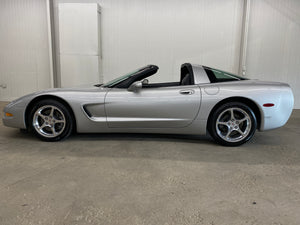 2004 Chevrolet Corvette Coupe Silver Side View Top off