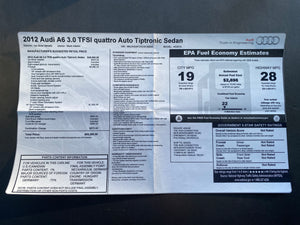 2012 Audi A6 3.0L Prestige AWD